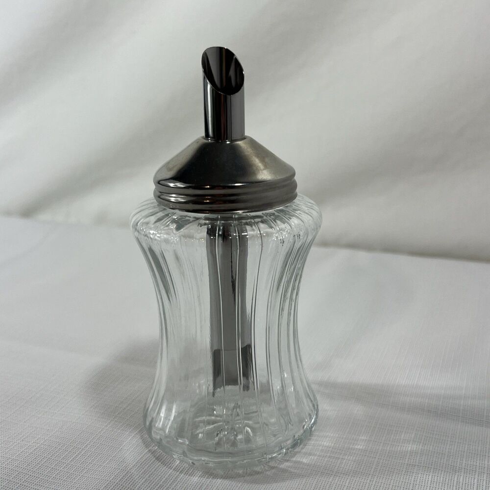 VTG Fluted Glass Sugar  Dispenser With Stainless Steel Pourer Lid Stoha Germany